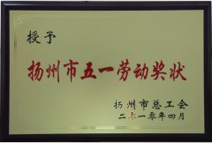 揚(yáng)州市五一勞動獎(jiǎng)狀